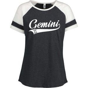 Gemini Zodiac Sign Horoscope Throwback Design Classic Enza Ladies Jersey Colorblock Tee