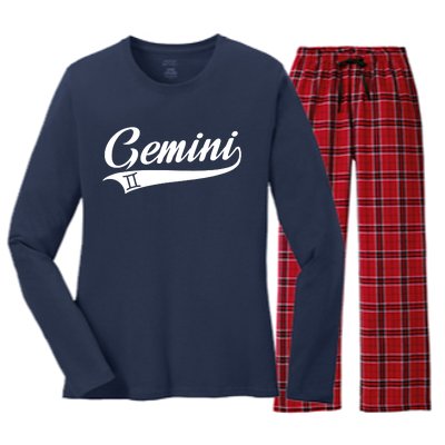 Gemini Zodiac Sign Horoscope Throwback Design Classic Women's Long Sleeve Flannel Pajama Set 