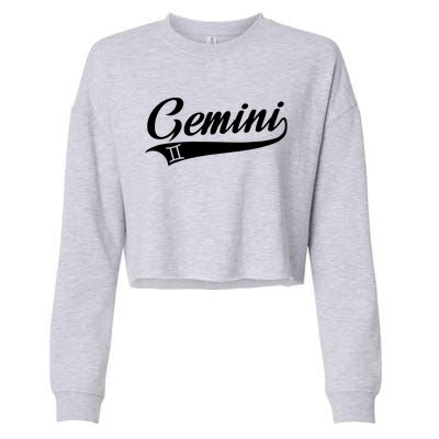 Gemini Zodiac Sign Horoscope Throwback Design Classic Cropped Pullover Crew