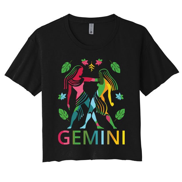 Gemini Zodiac Spring Gemini Birthday Women's Crop Top Tee