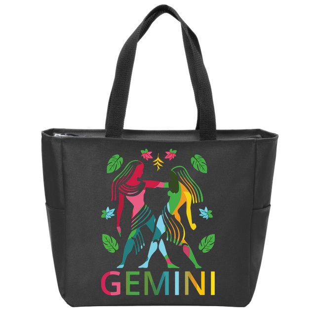 Gemini Zodiac Spring Gemini Birthday Zip Tote Bag