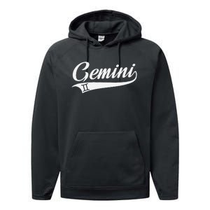 Gemini Zodiac Sign Horoscope Throwback Design Classic Performance Fleece Hoodie