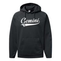 Gemini Zodiac Sign Horoscope Throwback Design Classic Performance Fleece Hoodie