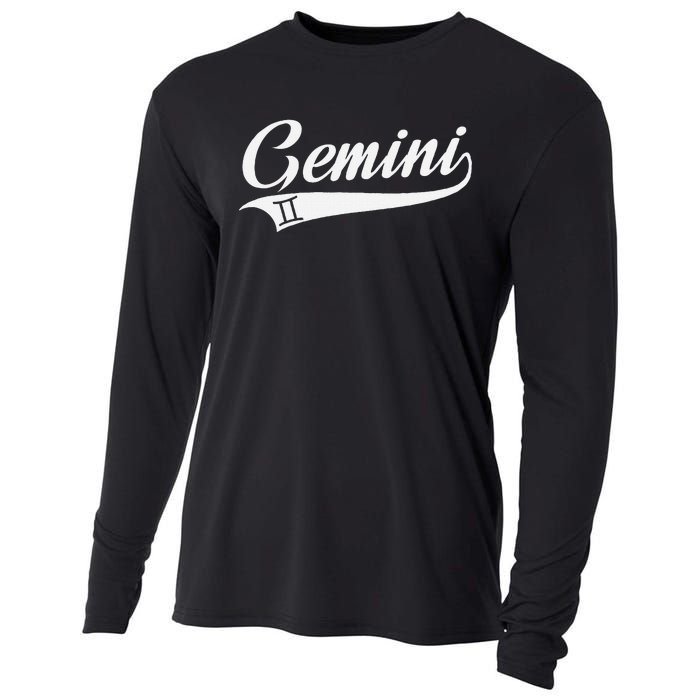 Gemini Zodiac Sign Horoscope Throwback Design Classic Cooling Performance Long Sleeve Crew