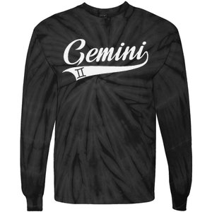 Gemini Zodiac Sign Horoscope Throwback Design Classic Tie-Dye Long Sleeve Shirt