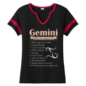 Gemini Zodiac Sign Astrology May June Birthday Ladies Halftime Notch Neck Tee