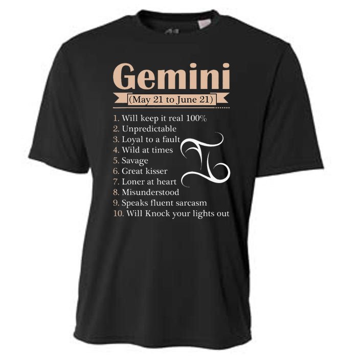 Gemini Zodiac Sign Astrology May June Birthday Cooling Performance Crew T-Shirt