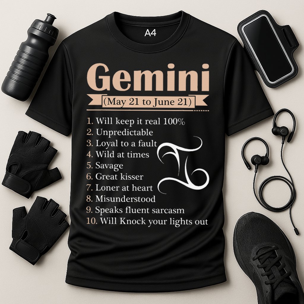 Gemini Zodiac Sign Astrology May June Birthday Cooling Performance Crew T-Shirt