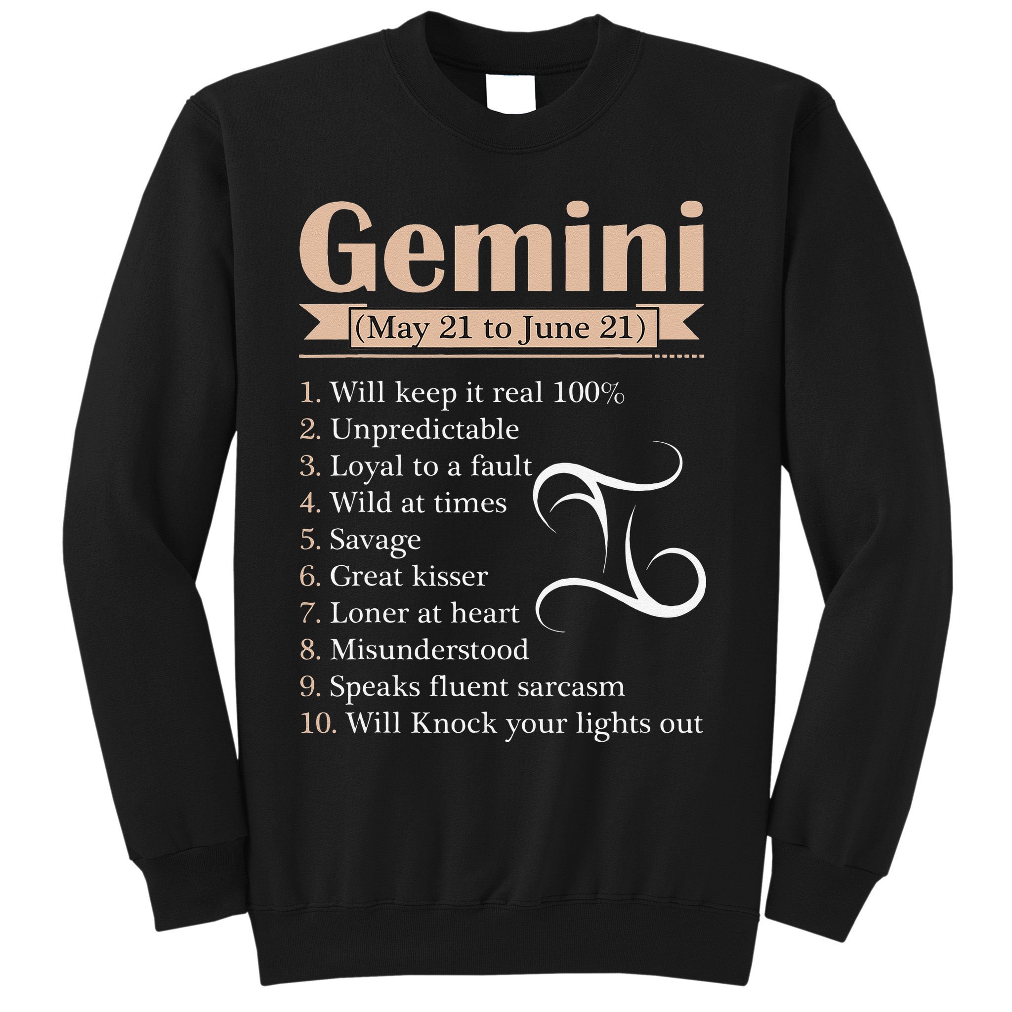 Gemini Zodiac Sign Astrology May June Birthday Sweatshirt