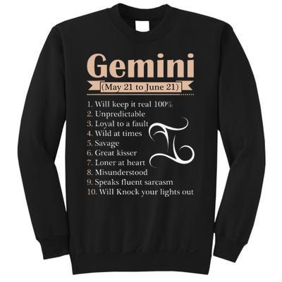 Gemini Zodiac Sign Astrology May June Birthday Sweatshirt