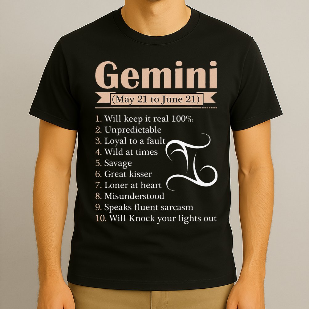Gemini Zodiac Sign Astrology May June Birthday T-Shirt