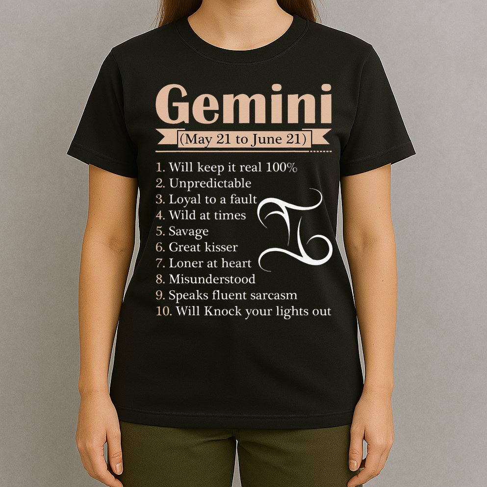 Gemini Zodiac Sign Astrology May June Birthday T-Shirt