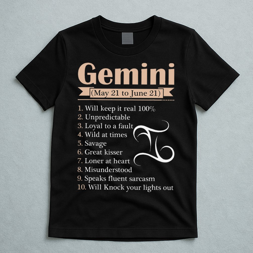 Gemini Zodiac Sign Astrology May June Birthday T-Shirt