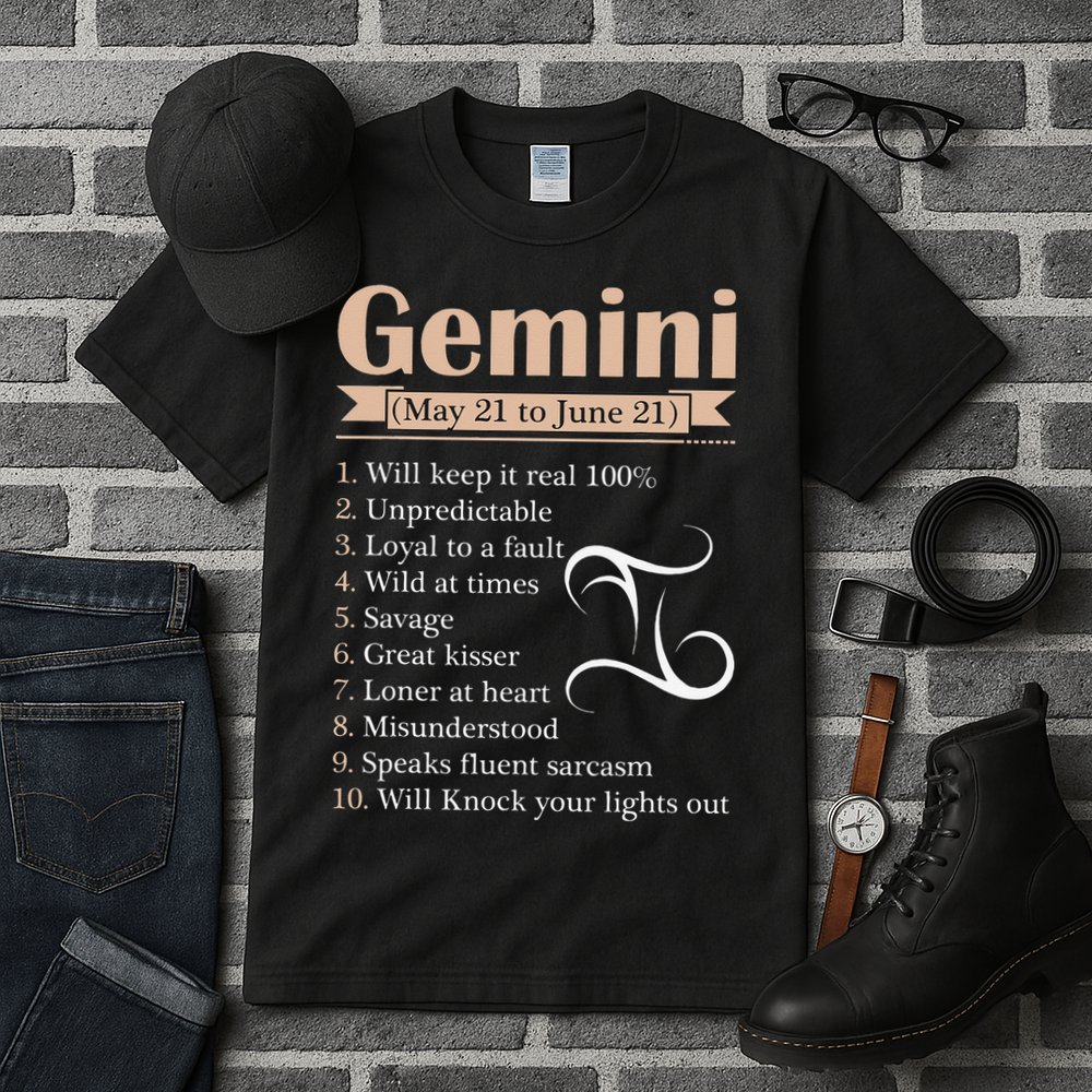 Gemini Zodiac Sign Astrology May June Birthday Tall T-Shirt