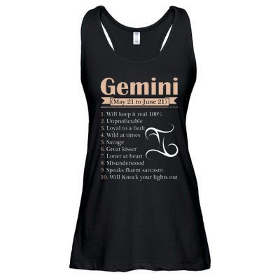 Gemini Zodiac Sign Astrology May June Birthday Ladies Essential Flowy Tank