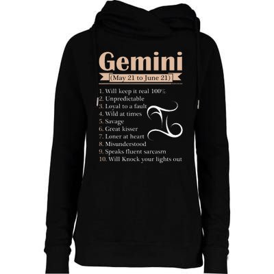 Gemini Zodiac Sign Astrology May June Birthday Womens Funnel Neck Pullover Hood