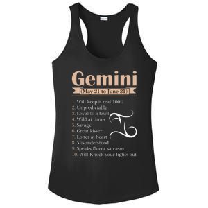 Gemini Zodiac Sign Astrology May June Birthday Ladies PosiCharge Competitor Racerback Tank