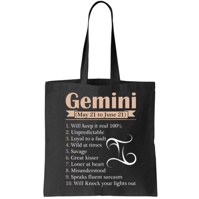 Gemini Zodiac Sign Astrology May June Birthday Bag