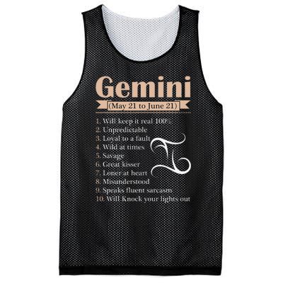 Gemini Zodiac Sign Astrology May June Birthday Mesh Reversible Basketball Jersey Tank