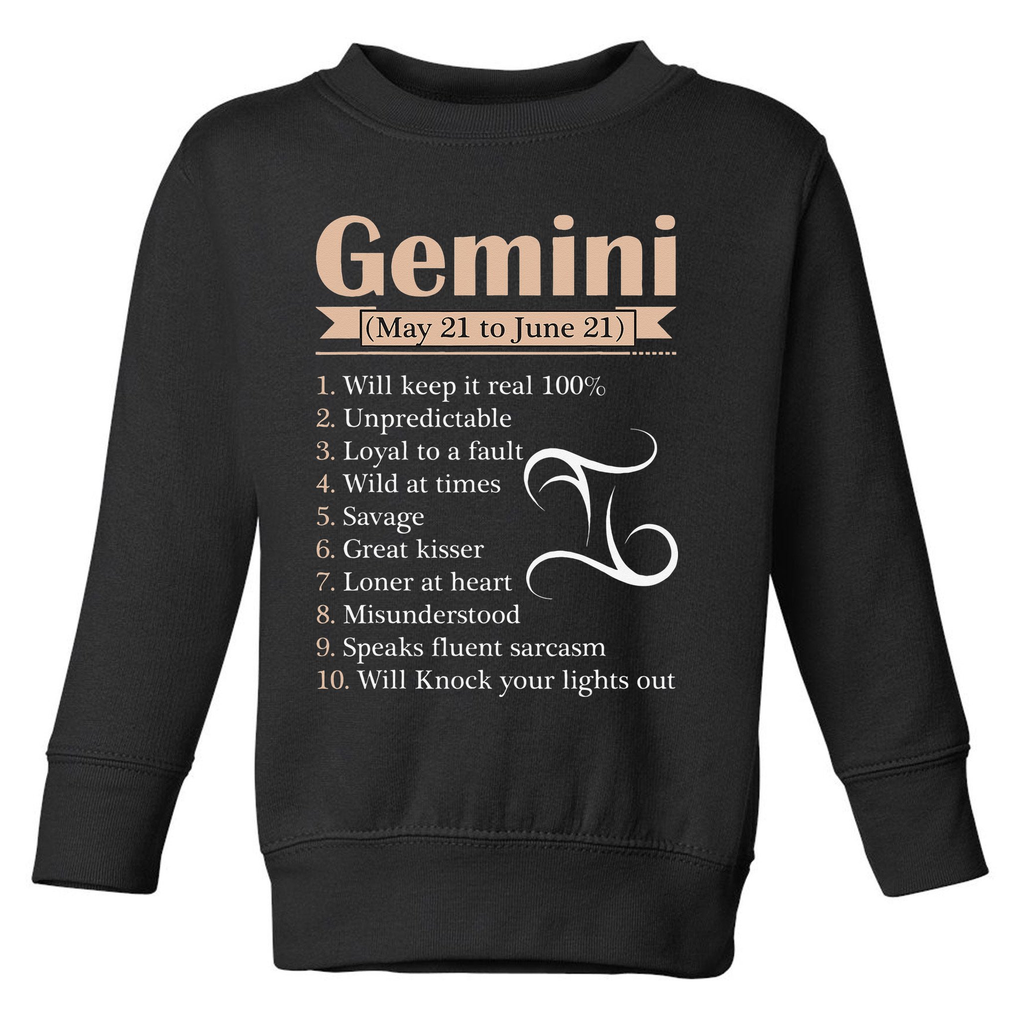 Gemini Zodiac Sign Astrology May June Birthday Toddler Sweatshirt