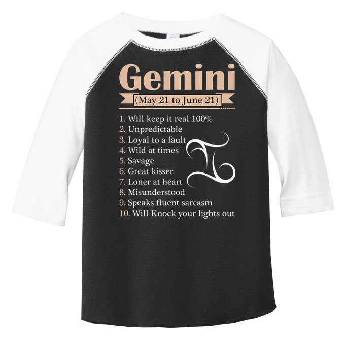 Gemini Zodiac Sign Astrology May June Birthday Toddler Fine Jersey T-Shirt