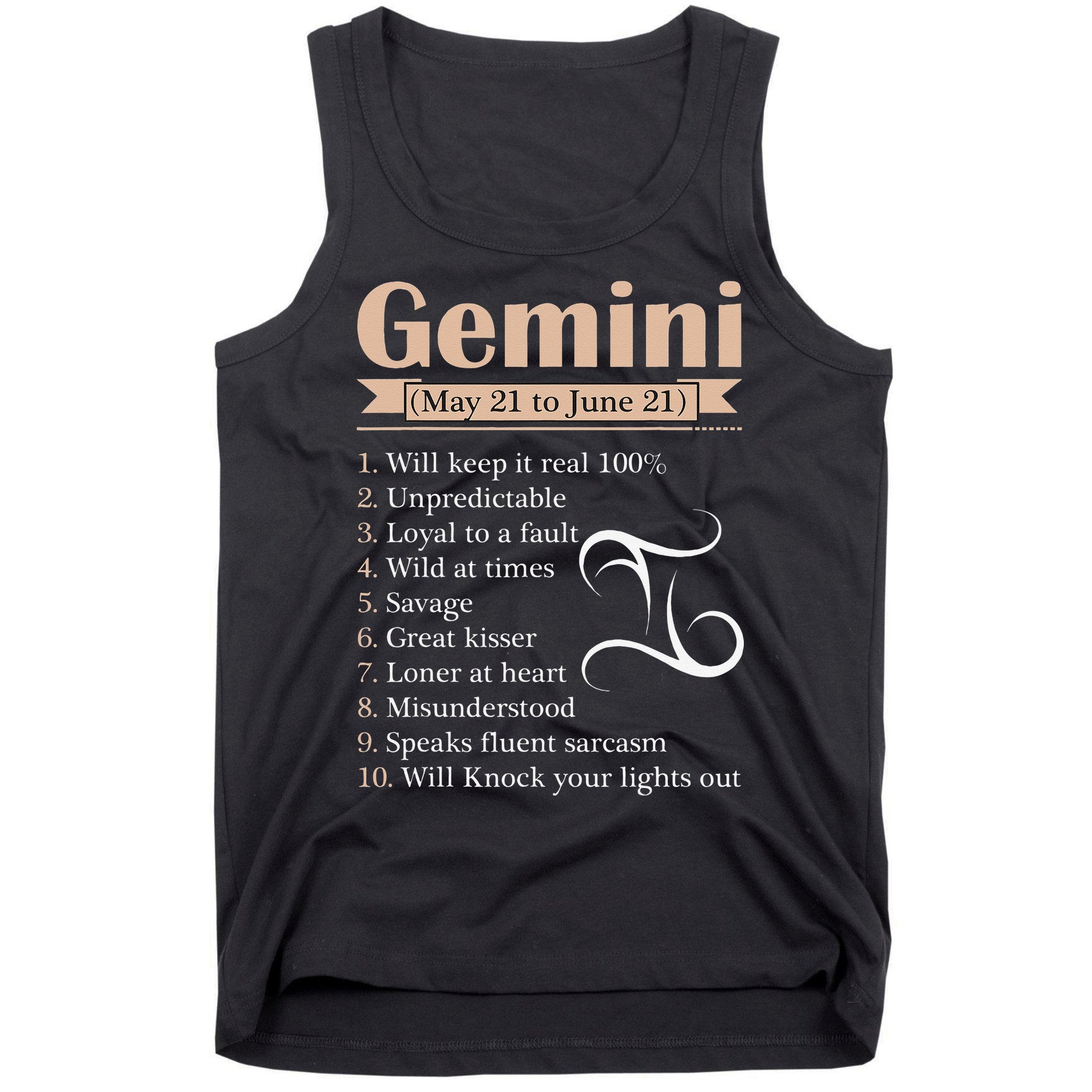 Gemini Zodiac Sign Astrology May June Birthday Tank Top