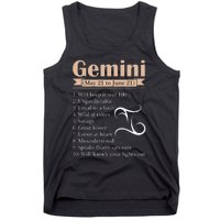 Gemini Zodiac Sign Astrology May June Birthday Tank Top