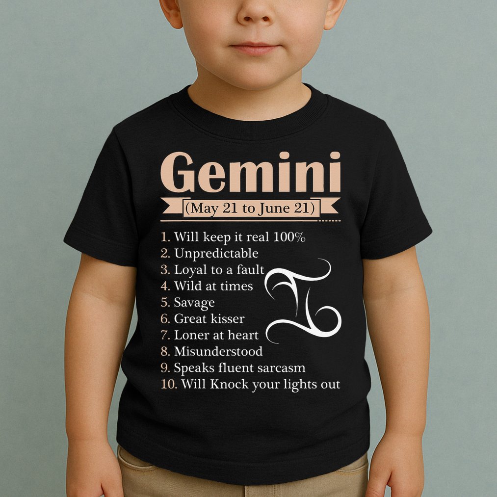 Gemini Zodiac Sign Astrology May June Birthday Toddler T-Shirt
