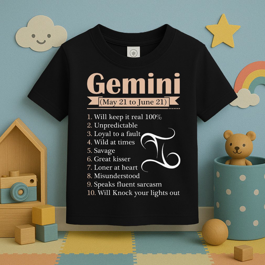 Gemini Zodiac Sign Astrology May June Birthday Toddler T-Shirt