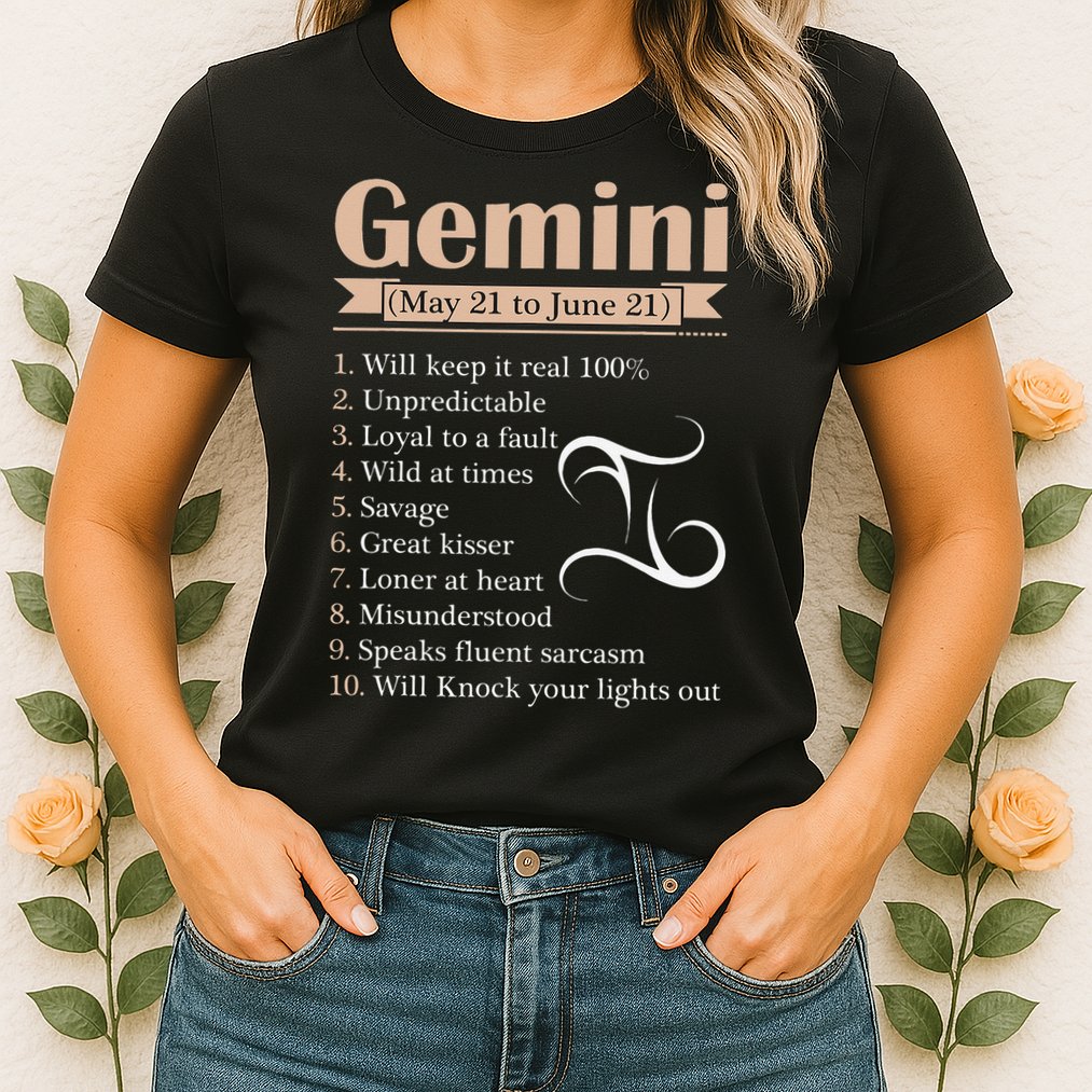 Gemini Zodiac Sign Astrology May June Birthday Womens T-Shirt