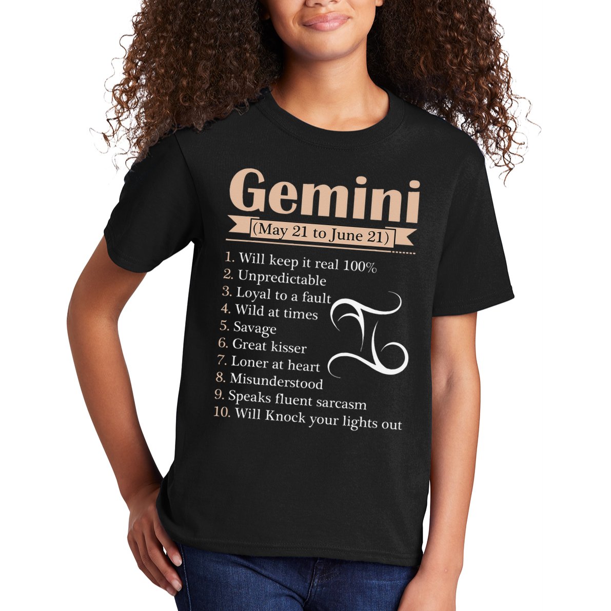 Gemini Zodiac Sign Astrology May June Birthday Kids T-Shirt