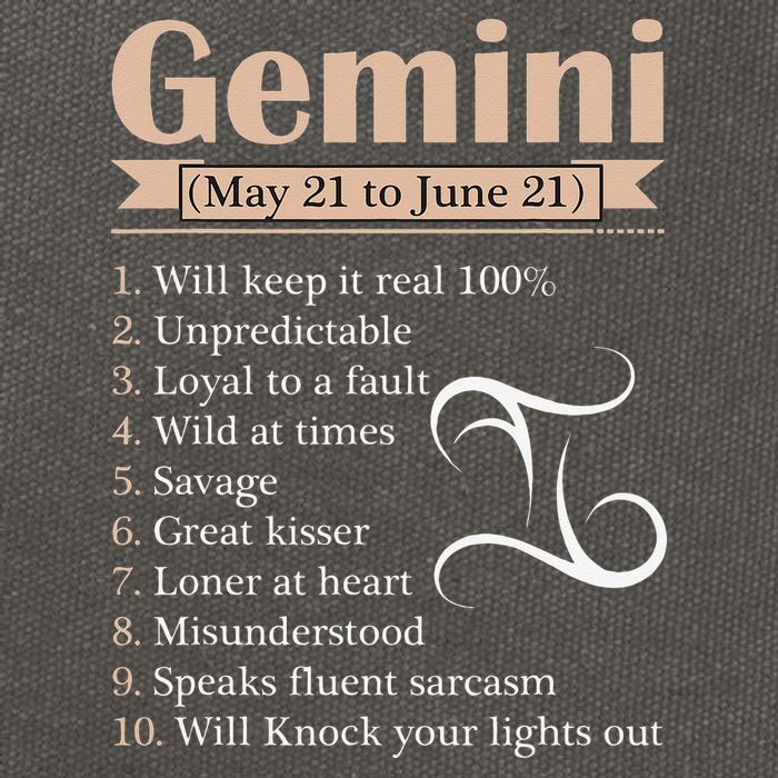Gemini Zodiac Sign Astrology May June Birthday Cotton Canvas Backpack