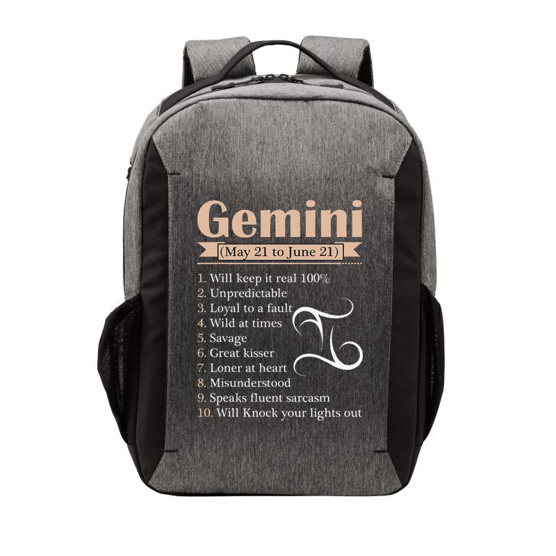 Gemini Zodiac Sign Astrology May June Birthday Vector Backpack