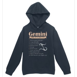 Gemini Zodiac Sign Astrology May June Birthday Urban Pullover Hoodie