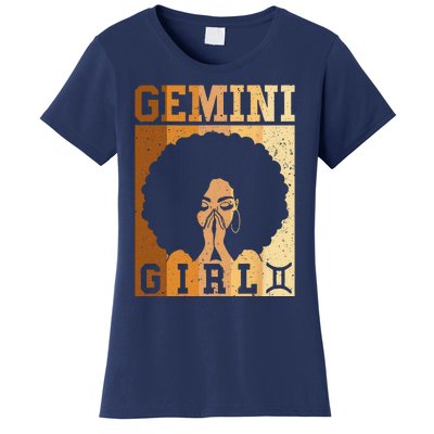 Gemini Zodiac Sign Birthday Queen Melanin Women's T-Shirt