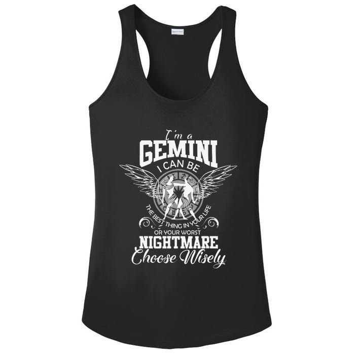 Gemini Zodiac Sign Wo Man Birthday Funny I'm Gemini Ladies PosiCharge Competitor Racerback Tank