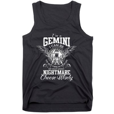 Gemini Zodiac Sign Wo Man Birthday Funny I'm Gemini Tank Top