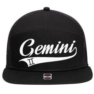 Gemini Zodiac Sign Horoscope Throwback Design Classic 7 Panel Mesh Trucker Snapback Hat