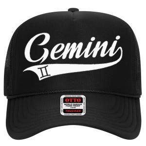 Gemini Zodiac Sign Horoscope Throwback Design Classic High Crown Mesh Back Trucker Hat