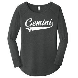 Gemini Zodiac Sign Horoscope Throwback Design Classic Women's Perfect Tri Tunic Long Sleeve Shirt