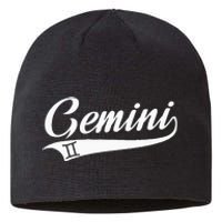 Gemini Zodiac Sign Horoscope Throwback Design Classic Sustainable Beanie