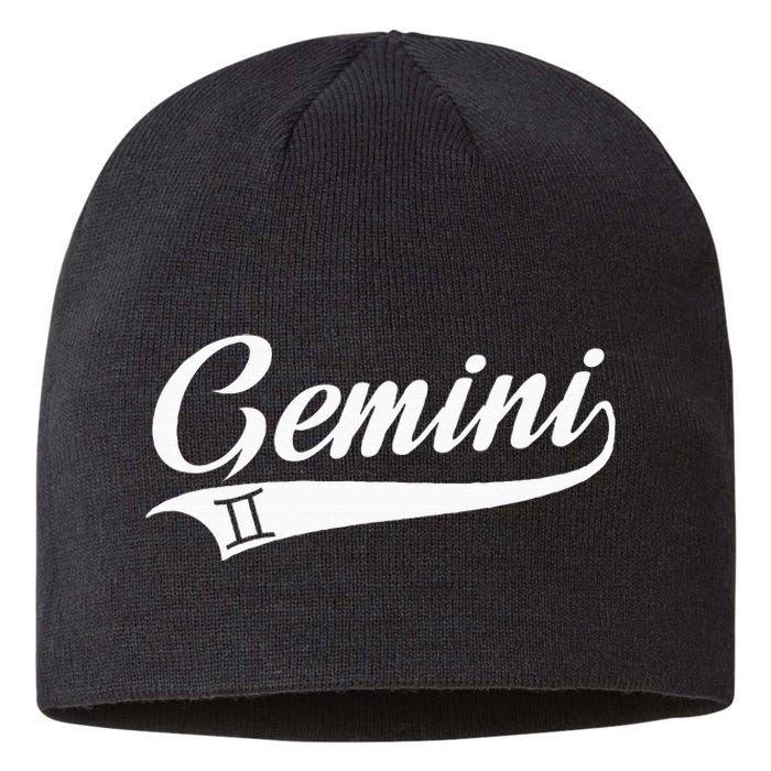 Gemini Zodiac Sign Horoscope Throwback Design Classic Sustainable Beanie