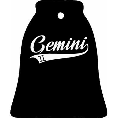 Gemini Zodiac Sign Horoscope Throwback Design Classic Ceramic Bell Ornament