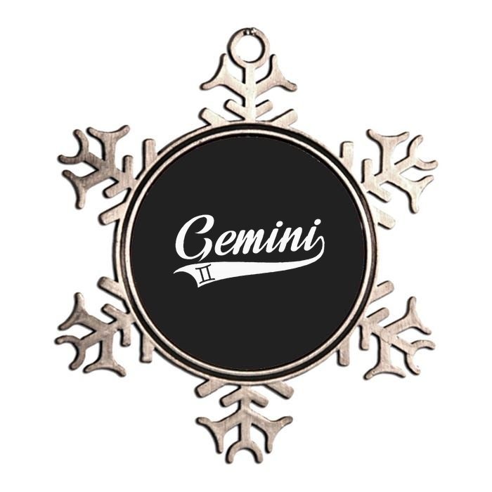 Gemini Zodiac Sign Horoscope Throwback Design Classic Metallic Star Ornament