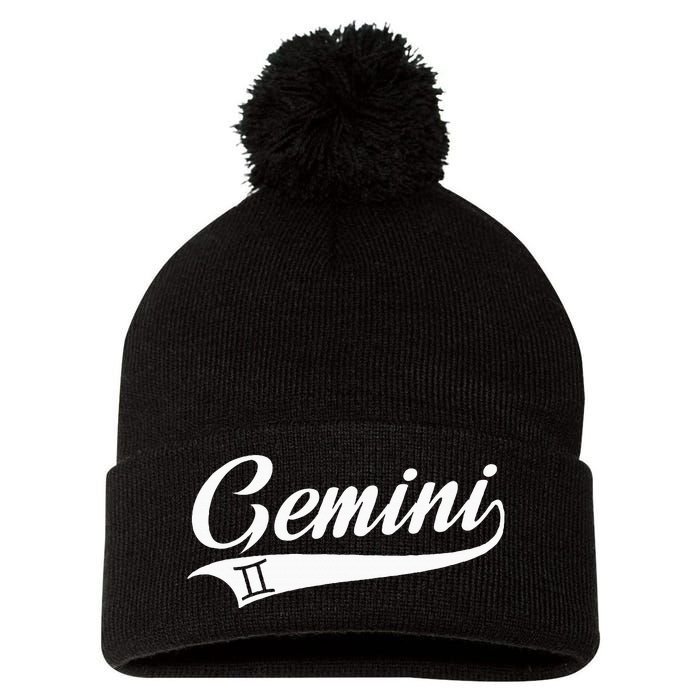 Gemini Zodiac Sign Horoscope Throwback Design Classic Pom Pom 12in Knit Beanie