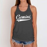 Gemini Zodiac Sign Horoscope Throwback Design Classic Women's Knotted Racerback Tank