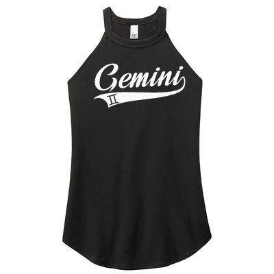 Gemini Zodiac Sign Horoscope Throwback Design Classic Women’s Perfect Tri Rocker Tank