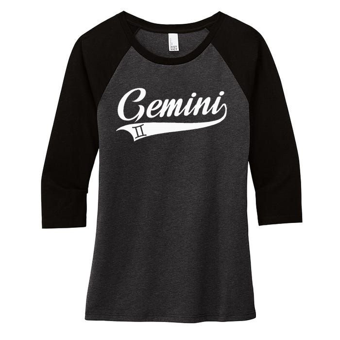 Gemini Zodiac Sign Horoscope Throwback Design Classic Women's Tri-Blend 3/4-Sleeve Raglan Shirt