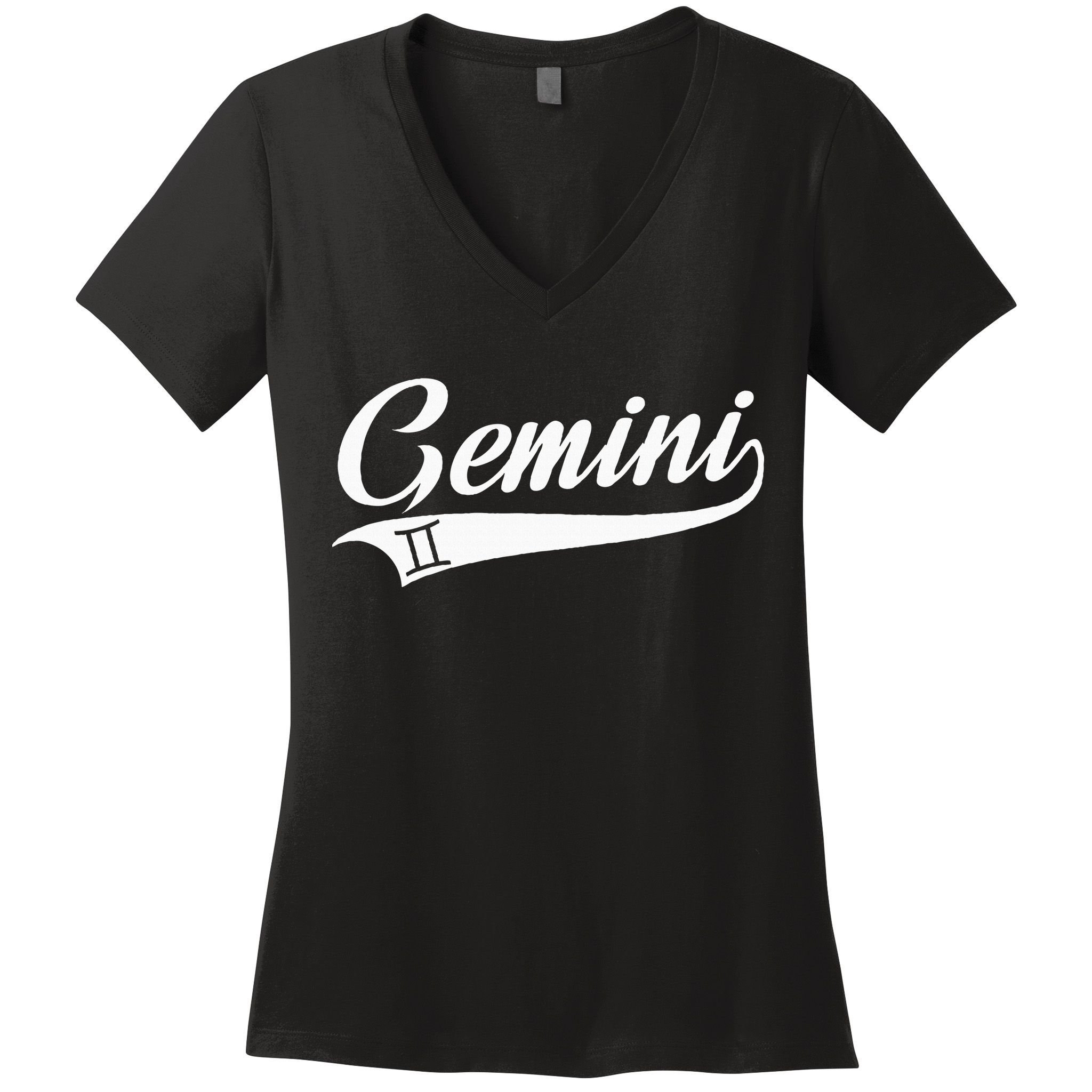 Gemini Zodiac Sign Horoscope Throwback Design Classic Women's V-Neck T-Shirt