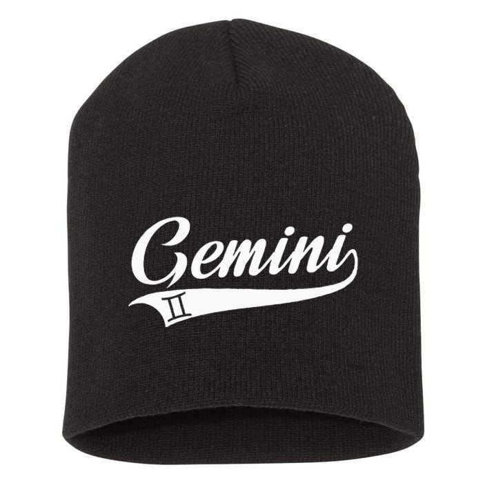 Gemini Zodiac Sign Horoscope Throwback Design Classic Short Acrylic Beanie